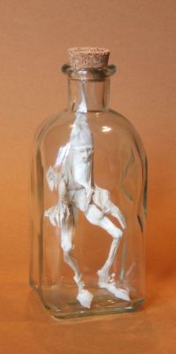 Lutin en bouteille
Hauteur totale 23 cm.
