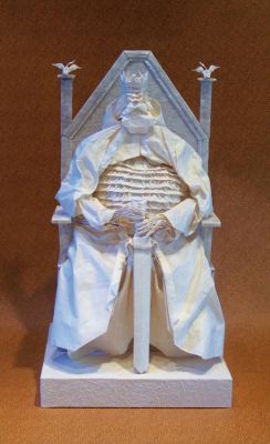 Le vieux Roi, 2009.
Inspiré du CP d'Aragorn, grille modifiée.
One of my best "Barbarian", I think.
H = 46 cm - width = 25 cm.

