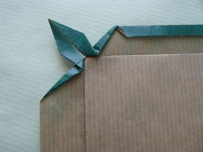 Papier à lettres décoré d'une grue - détail
