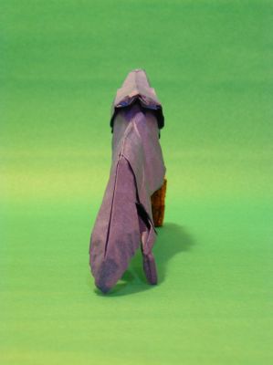 « Loup » de Sergey Yartsev, en double soie (40g), carré d’environ 40 cm de coté 
