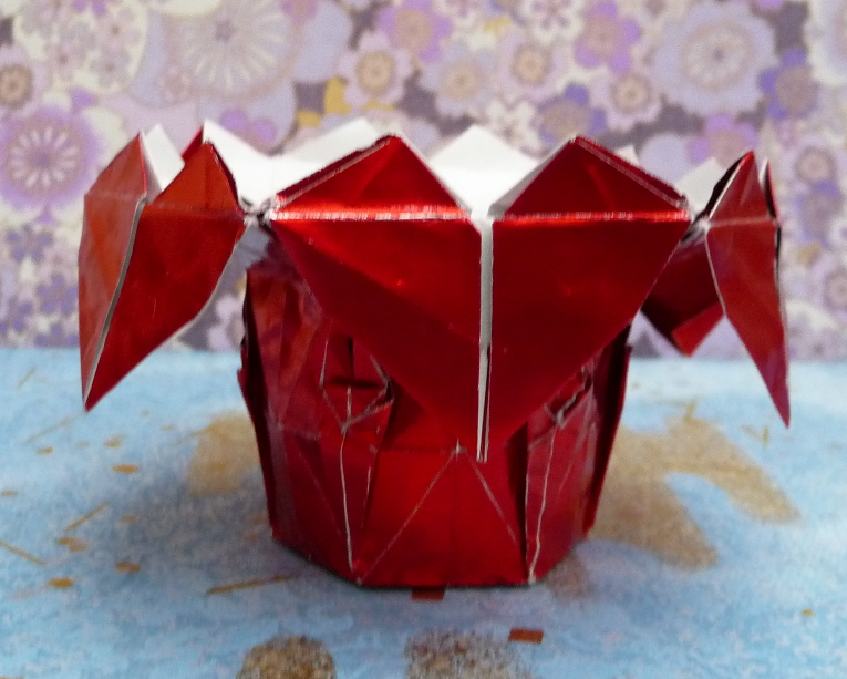 Boîte 6 coeurs profil1
Papier métal rouge/blanc, hexagone 13 cm de côté

