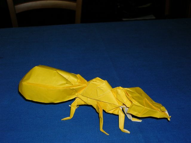Fourmi de R. J. Lang
Fourmi de "Origami Insects and their Kin", pliée dans un carré de papier (35 X 35)
Mots-clés: Ant Fourmi Lang Origami Insects and their Kin