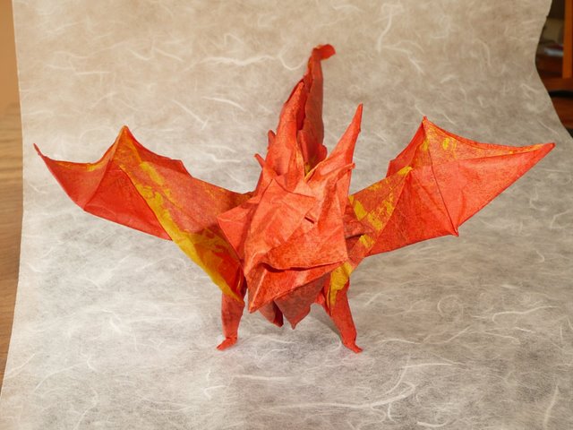 Dragon Heart d'après Fernand Gilgado
papier de soie, 2 couches au MC, 48 cm de côté
Mots-clés: dragon