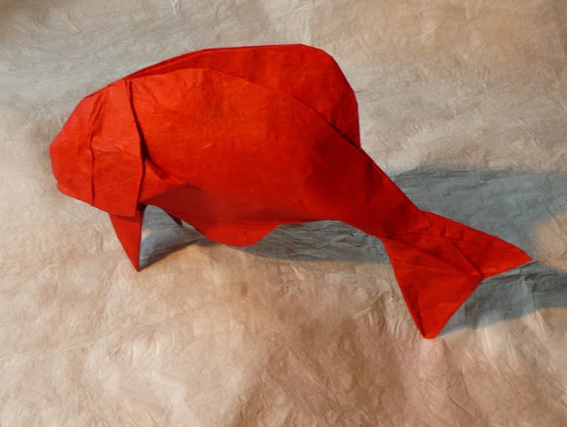 Poisson d'après Eric Joisel
Kraft + paille contrecollés au MC (50cm)
