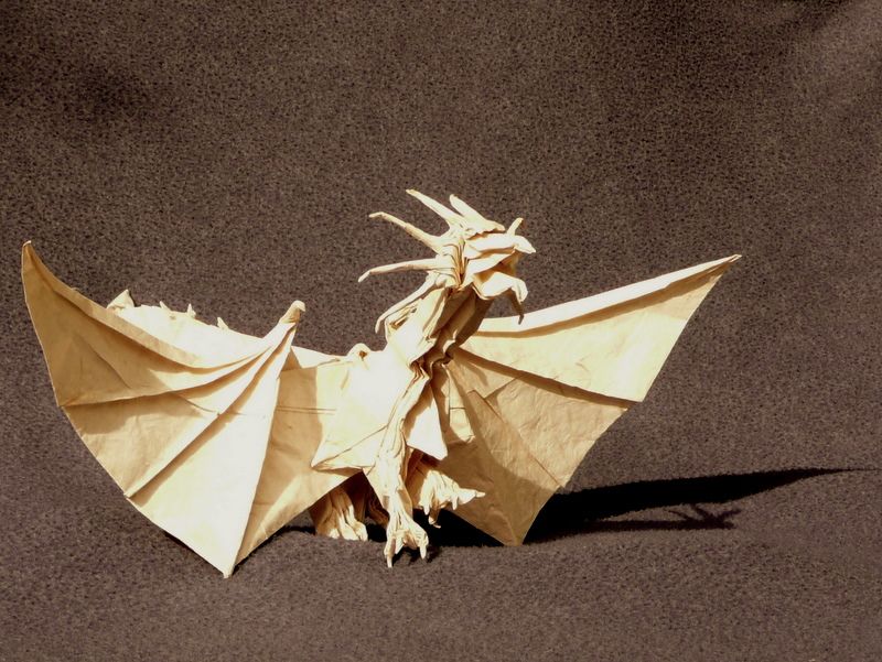 Ancien Dragon d'après Satoshi Kamiya
premier essai, double couche d'unryu + MC ( 1m x 1m )
