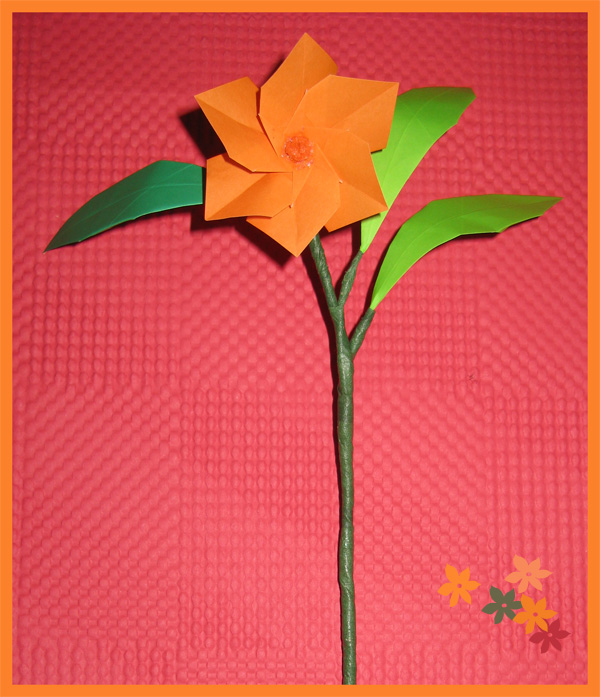 Modular flower and leaf de Micheal G. LaFosse
Model tiré du livre: ''Origami Art''
Papier Origami
