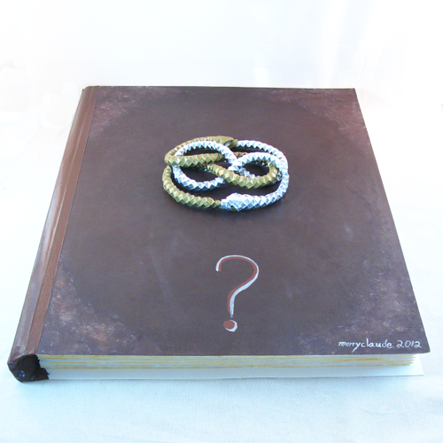 Titre de livre
Défi des Peupliers-Oct. 2012
90X2 pouces
Ruban métallique et soie or
Livre-en bricolage
