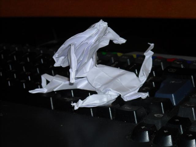 Pliage classé X vue de côté
Pour le challenge de juin 2009 "à deux c'est mieux" papier imprimante
