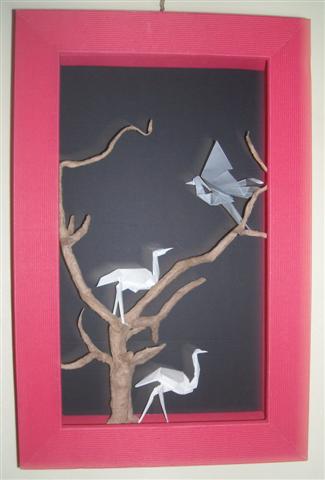 Origami sous cadre
