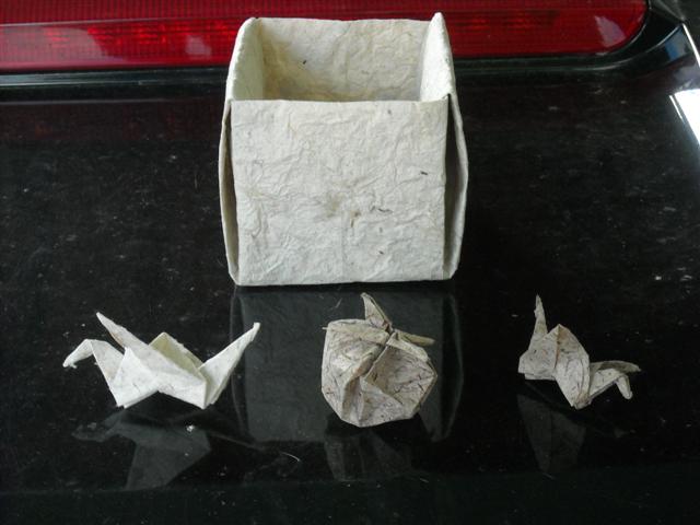 premiers essais de pliage avec mon papier
