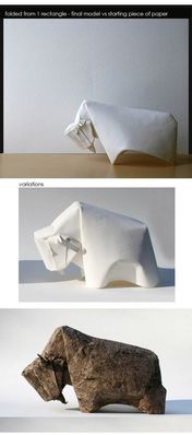 Gbison-co-E 2
Bison de Giang Dinh enseigné par l'auteur à OD-Weimar 2013.
Conçu à la demande de Jamie Kelley pour Origami Canada pendant le trajet de 5 heures d'avion l'emmenant à la convention :-)
Mots-clés: Diang Dinh Wetfolding origami paperfolding Canada