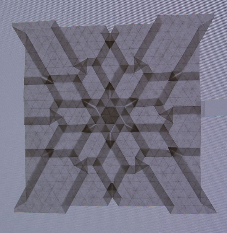 field of stars (backlight)
papier à patisserie 32x32
créateur Eric Gjerde
d'apres photos et explications sur son site.
1er essai
