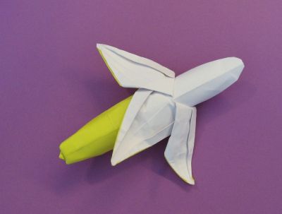 banane
créateur: Andrew Hudson
2 papiers 80g collés 20x20
plié à sec d'apres diagramme
1er essai

