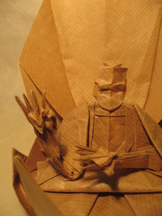Bouddha de Hojyo Takashi (détail = silhouette) 
Papier Kraft 70 g/m², carré de 49x49 cm.
