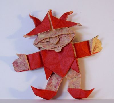 Jester - Fernando Gilgado
Diagramme "Licence to fold"
Pour Challenge pliage, double soie rouge-beige au MC 22*22
Mots-clés: Jester ;bouffon; Gilado