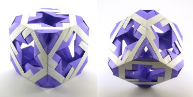 Cube 12 modules de lewis Simon
Papier : Papier origami 15x15 55g tous de la même couleur
Modèle de lewis Simon
