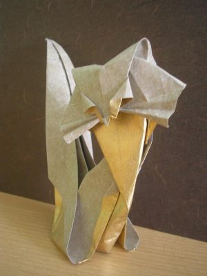 chat (Roman Diaz)
papier de soie métallisé 30x30cm, couleur or
