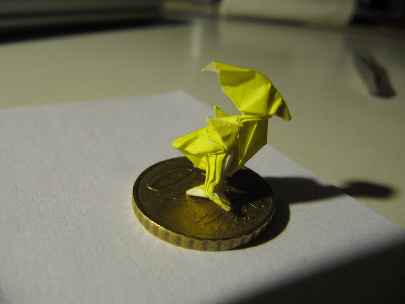 The Yellow Bird - papier origami 4x4cm
