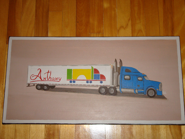Toile pour le fils de ma cousine ^^
