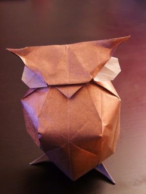 Hibou
20*20, papier metallisé, plié à partir du Tanteidan convention book n°15, modèle de Mr.Nguyen

