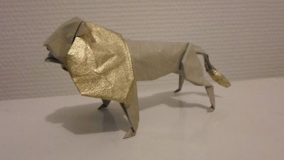 lion safari Albertino
soie metallisé 30x30
