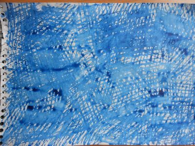 Bleu de Prusse, 29,7 cm X 42cm pour carré de 20 x 20 cm
