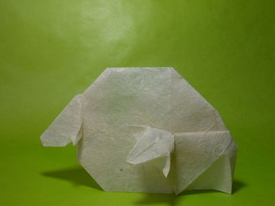 Brebis et agneau 2015, papier argil
