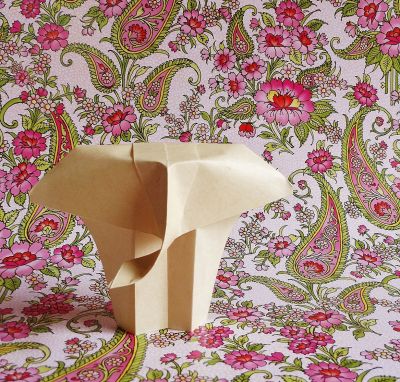 Eléphant à partir d'un pentagone (en papier peau d'éléphant !)

