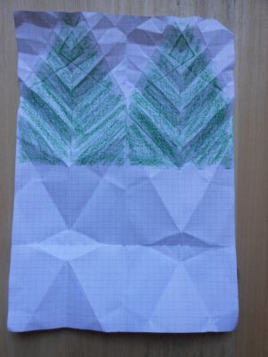 Partie visible : feuillage (recto)
