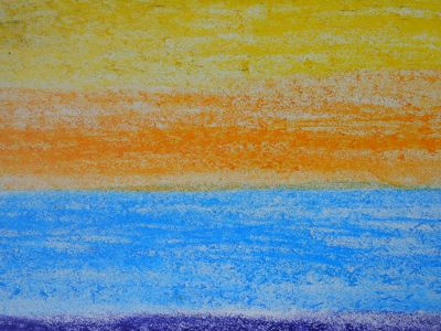 Mer, vue de la côte.
3 cm X 4 cm de mon nouveau papier origami.
Coloriage aléatoire au pastel :)
