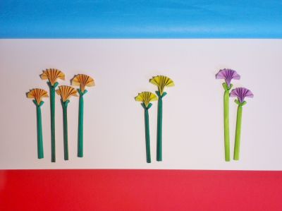 Papyrus
Eventail sur un rectangle de papier sandwich
