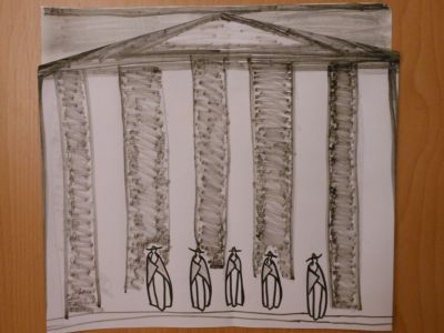 Le temple de la démocratie, croquis préparatoire
