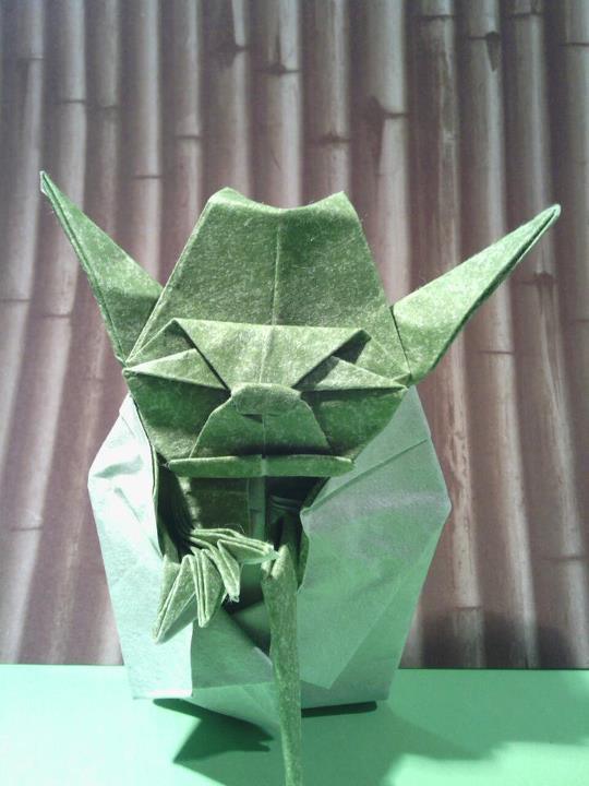 Jedi Master Yoda de Fumiaki Kawahata, soie métalisée + unryu
