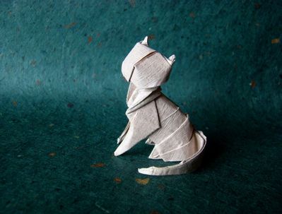 Chat d'Anibal Voyer (1)
Papier origami texturé, 15x15 cm
