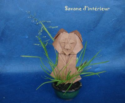 Lion, de Ashimura Shunichi
Papier peau d'ours, 20x20cm
