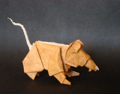 Souris de Nicolas Terry 
Papier de soie + unryu 30x30 cm

