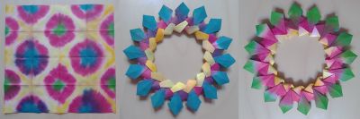 Wreath de Noriko Sumido
Papier teint, et modulaire recto-verso obtenu
