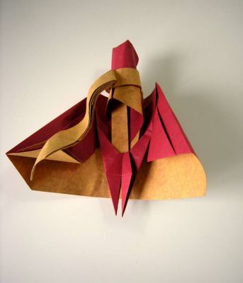 voyageur - assemblage des deux parties
Kraft/soie - 22x22cm + 24x24cm
